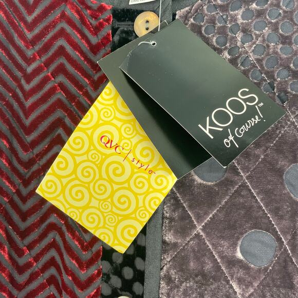 Koos Of Course Velvet Burnout QVC Quilted Jacket Silk Blend Women's Size Small - Picture 12 of 15